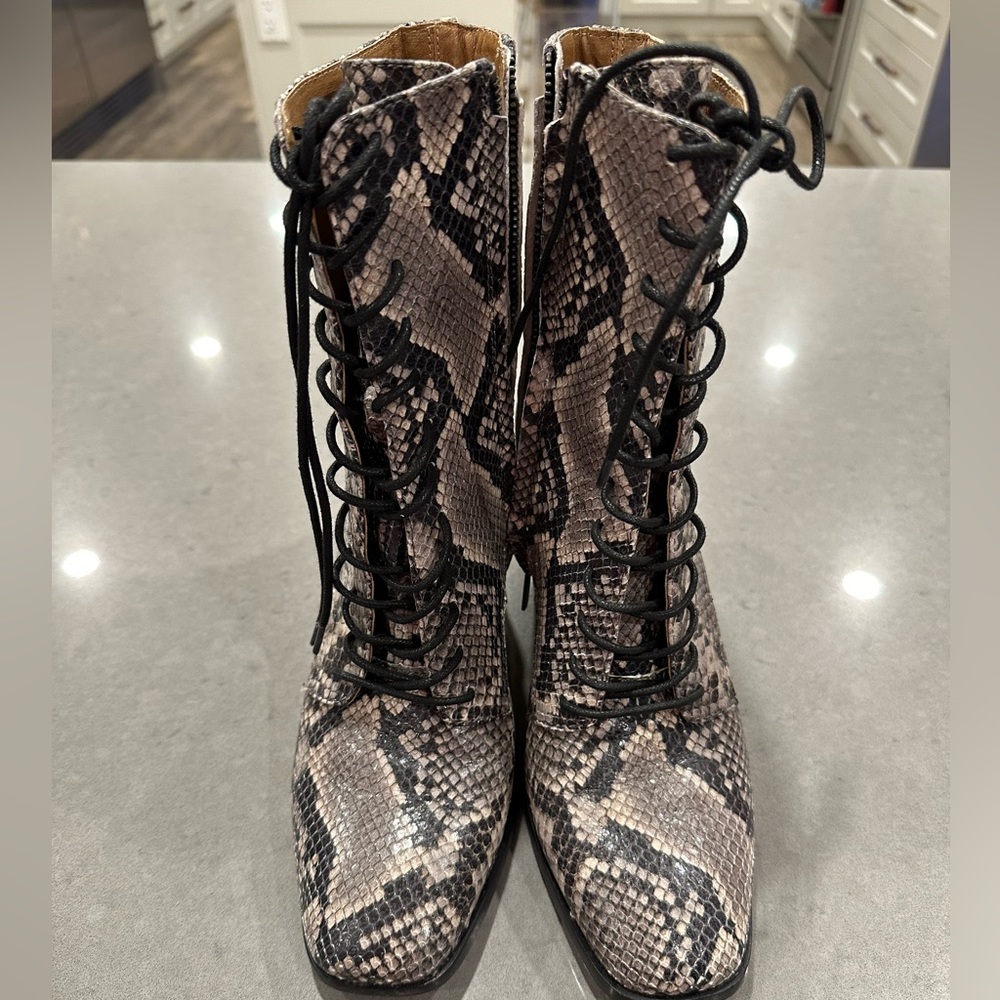 Frye Snake print leather boots